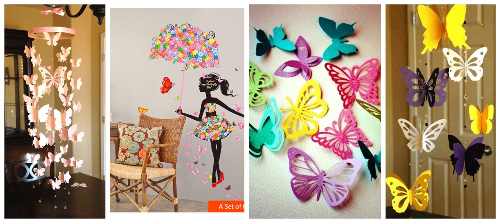 16 Ideas cómo decorar con mariposas papel ~ cositasconmesh