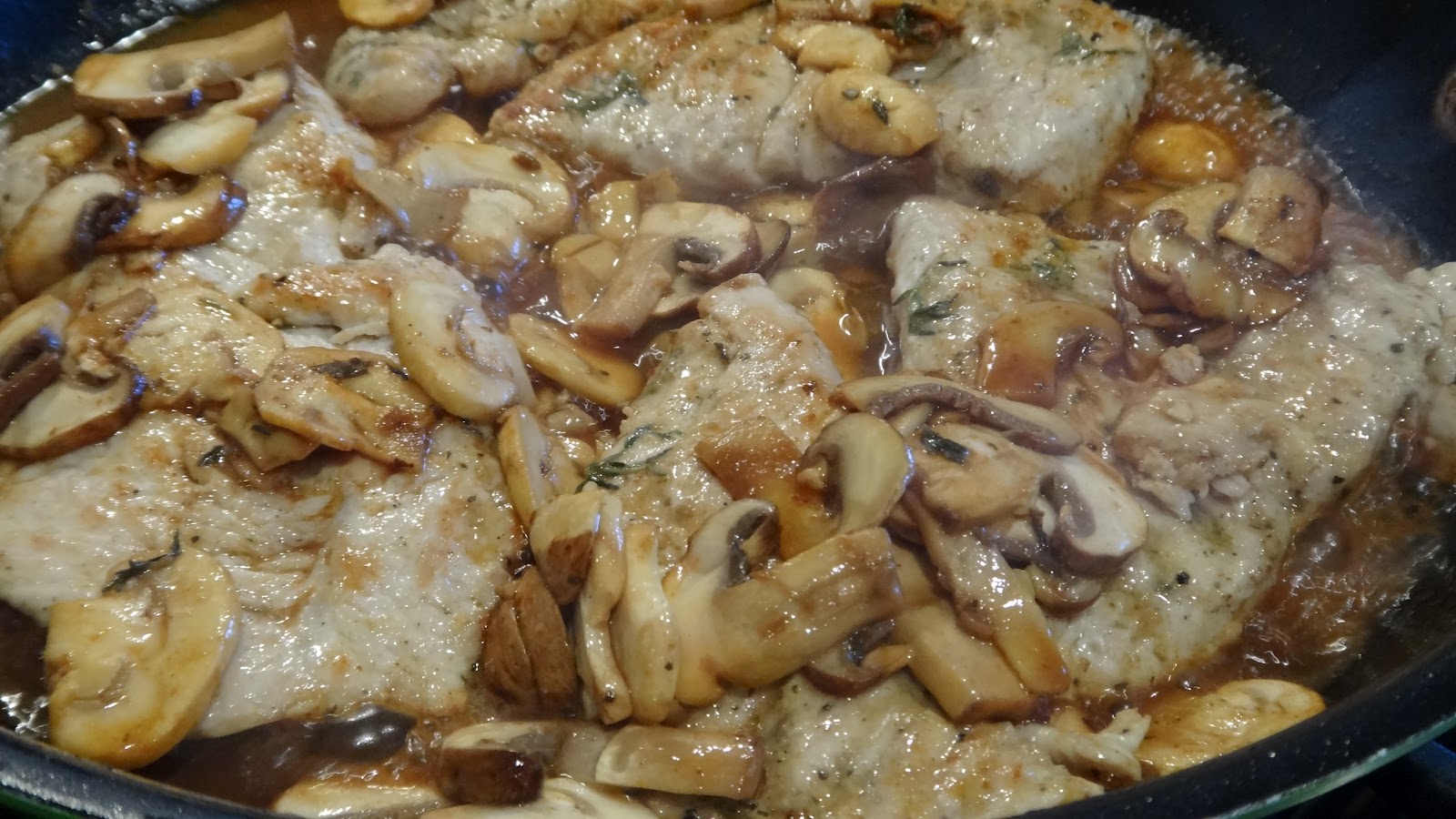 Turkey Steaks with white wine mushroom pan sauce