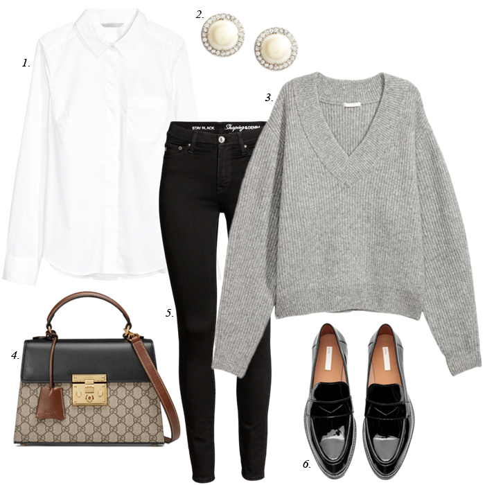 Daily Style Finds: Casual Work Outfit with Black Pants + Grey Sweater