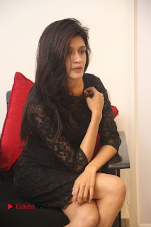 Actress Kimaya Phtoos in Black Short Dress at Kotha Kothaga Unnadi Press Meet  0044