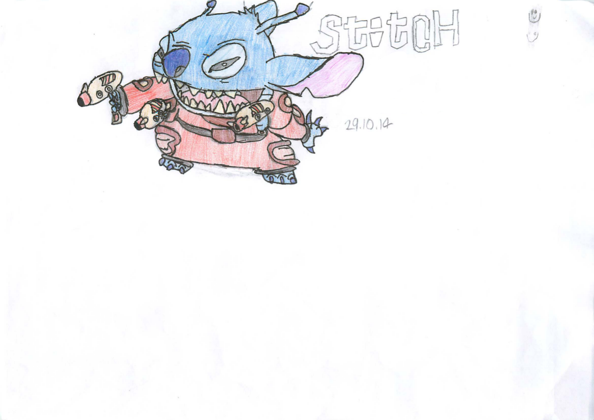 Drawing of Stitch by 10 year old