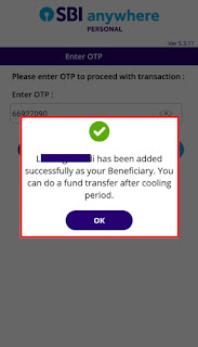 how to add beneficiary in sbi anywhere application