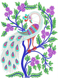 embroidery designs patterns animal peacock indian machine lace embdesigntube elephant above type hand applique side left digitizing downloads animals embrodery