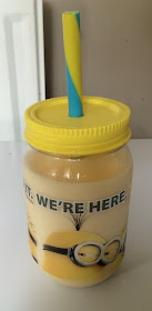minion beaker with banana milkshake in 