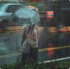 love couple image in rain