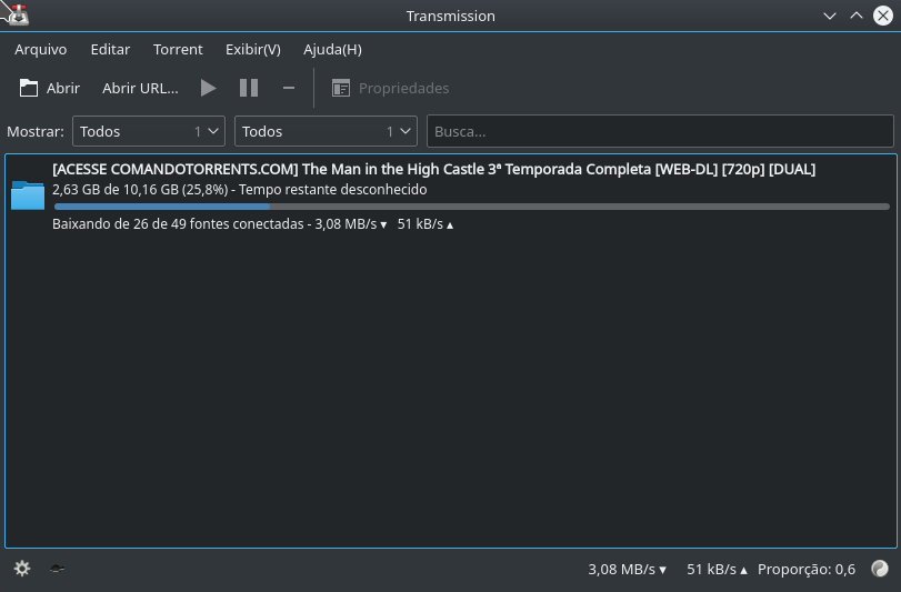 Transmission QT no KDE Plasma, para Debian, Ubuntu e derivados