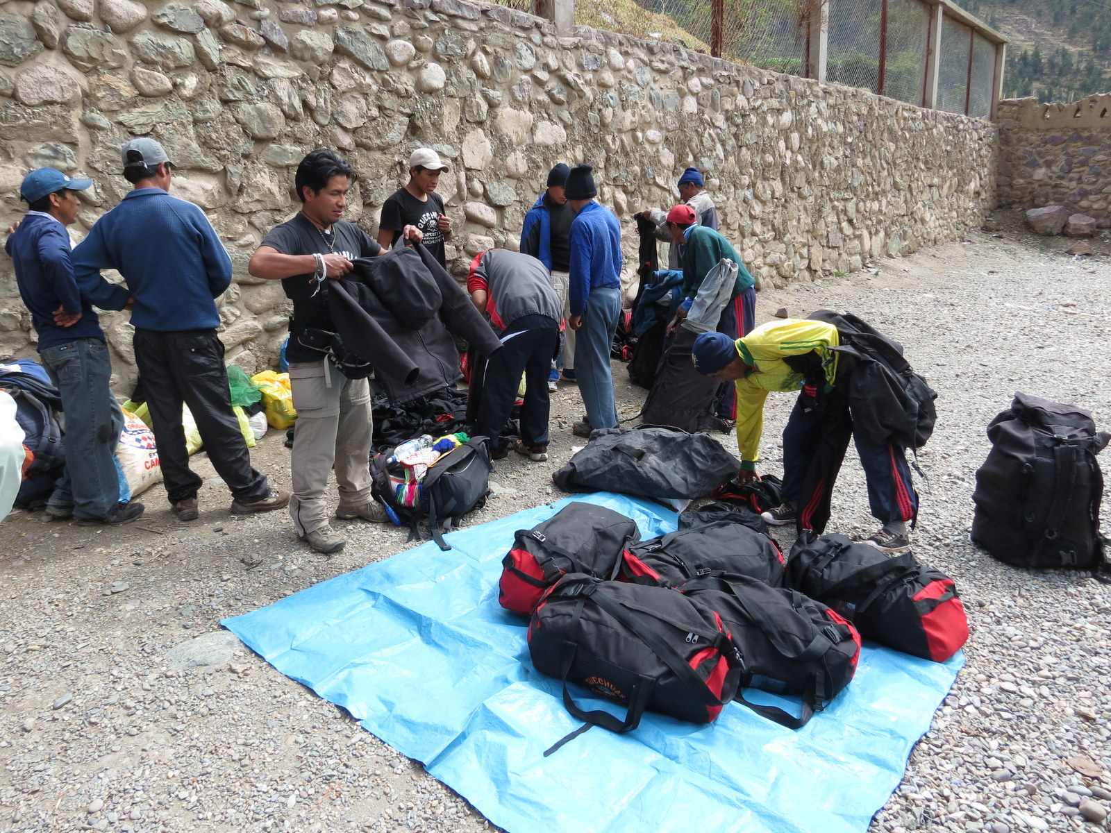 Backpacks in First Class From Cusco to the start of the Inca Trail