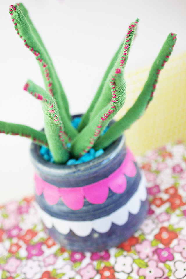creating with Jules: fabric sewn succulent