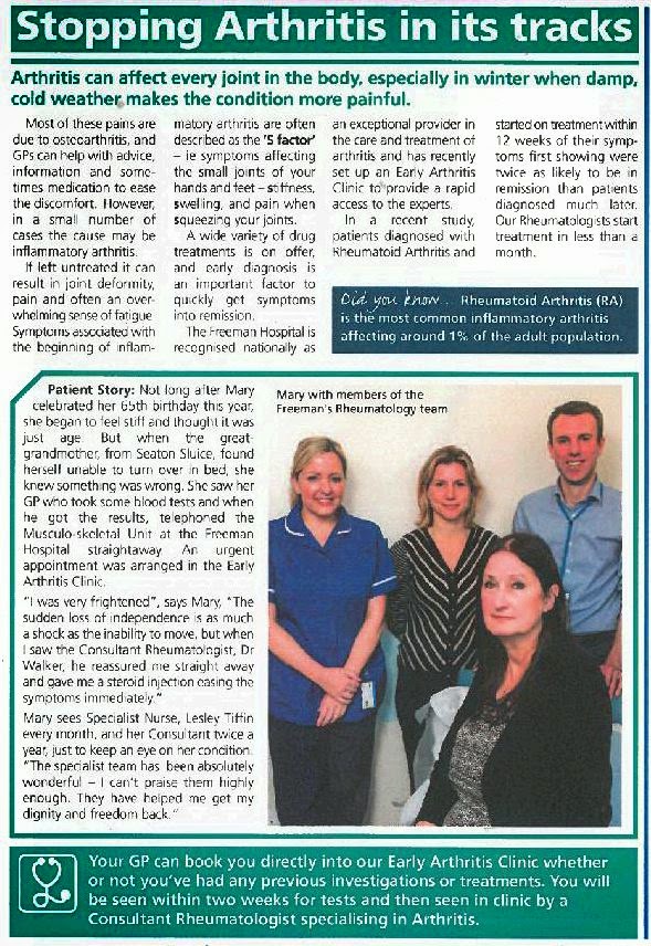 MRG Newcastle The Newcastle Early Arthritis Clinic, Freeman Hospital