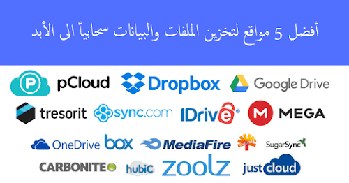 أفضل 5 مواقع لتخزين الملفات والبيانات سحابيأ الى الأبد