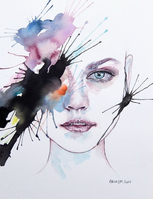 16-Revenge-Erica-Dal-Maso-Expressing-Emotions-Through-Watercolor-Paintings-www-designstack-co