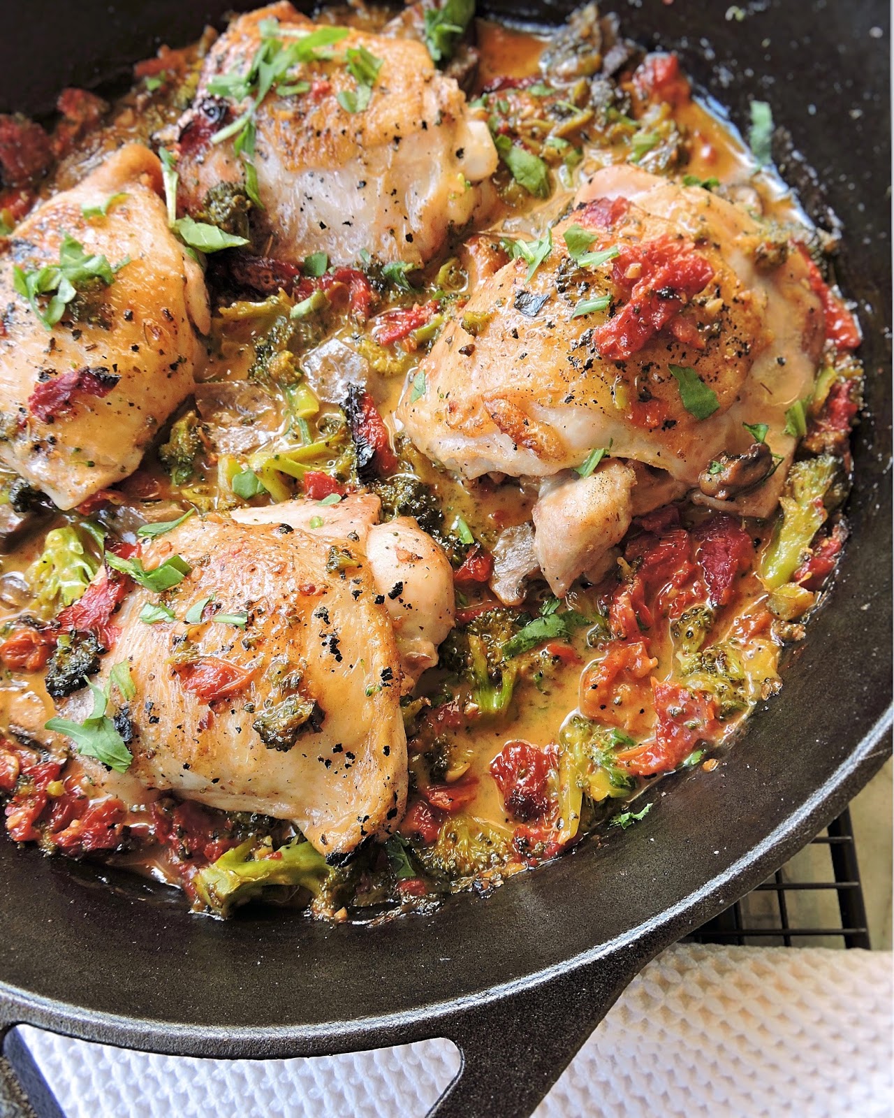 Just Jessie B Skillet Chicken with Sun Dried Tomato Cream Sauce