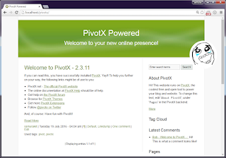 Install PivotX 2.3.11 PHP blog on Windows XAMPP tutorial 16