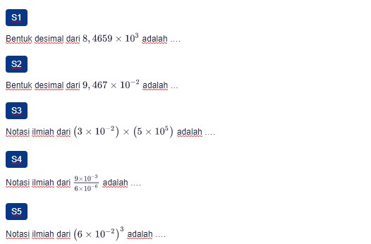 Contoh Soal Mengenal Notasi Ilmiah