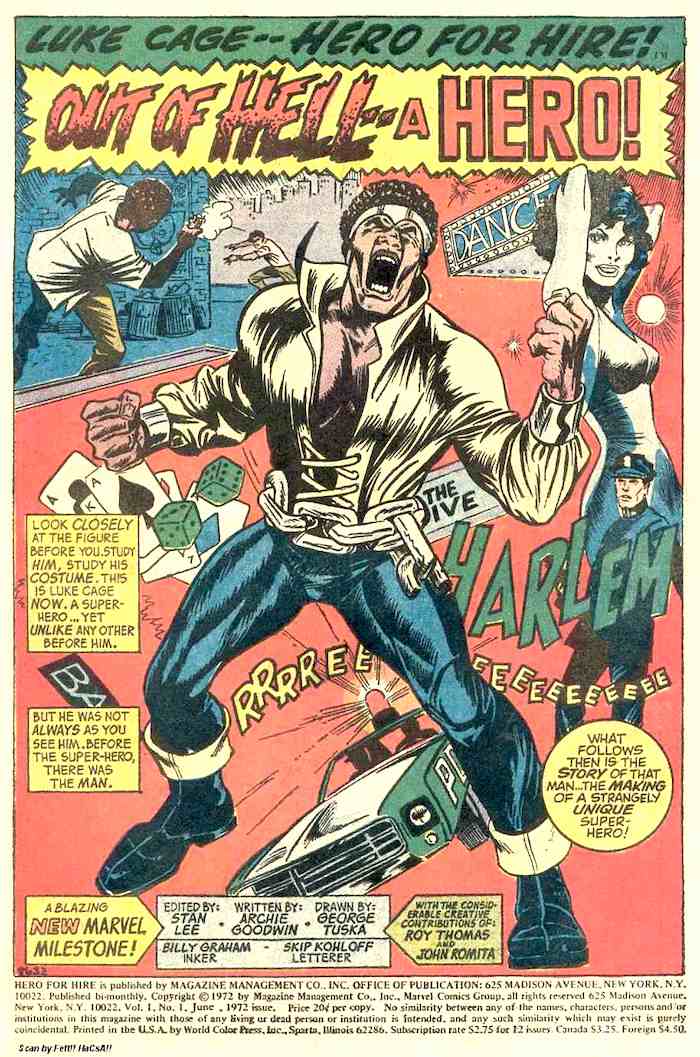 Hero for Hire #1 marvel key issue 1970s bronze age comic book page - 1st appearance Luke Cage