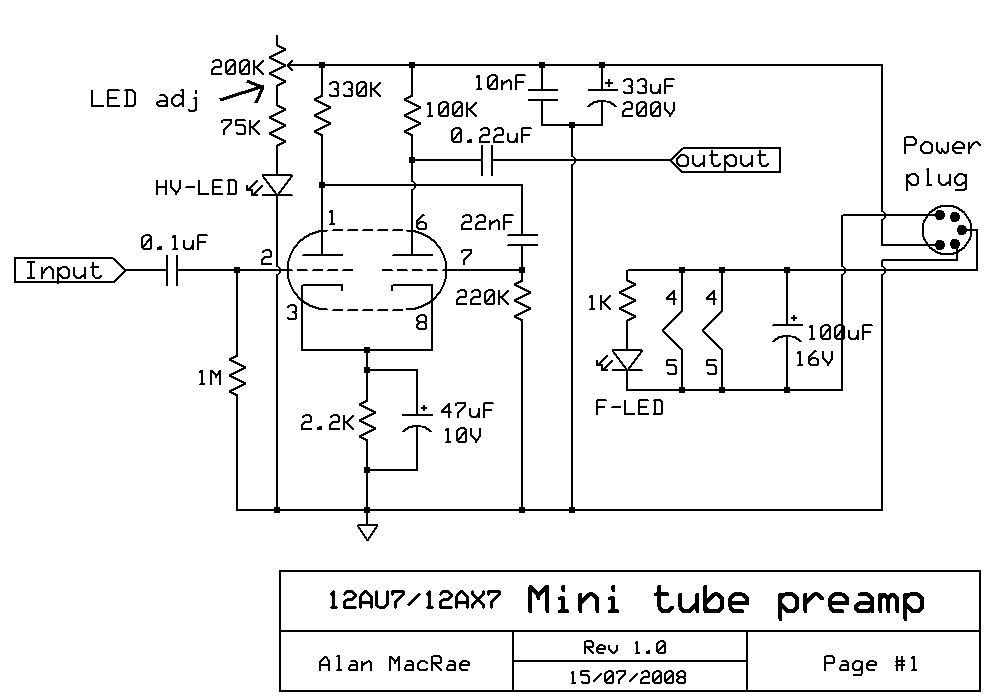 12ax7 Tube Phono Preamp Schematic