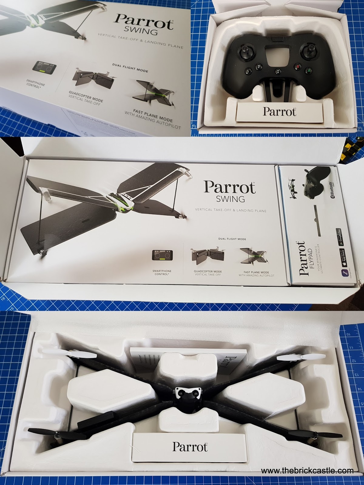 parrot swing quadcopter and plane minidrone
