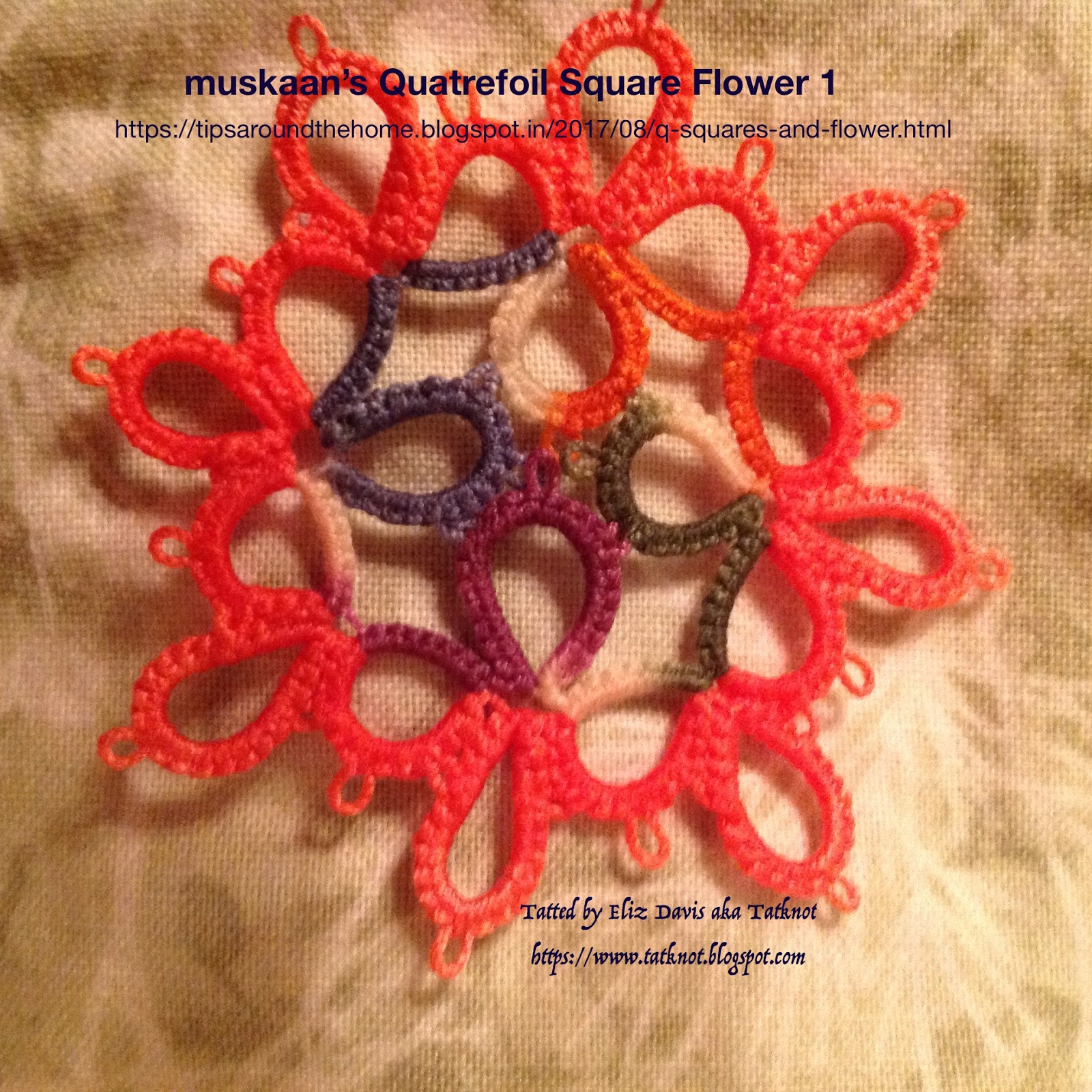 Tatting We make lace with lots of little knots! Muskaan's Quatrefoil