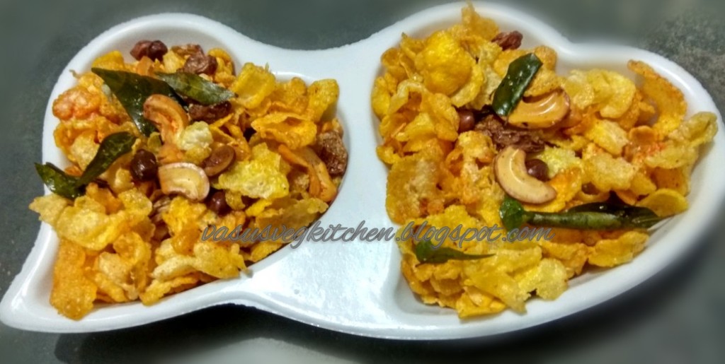 Vasusvegkitchen Corn flakes chivda, how to prepare corn flakes chivda