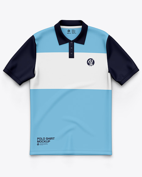Download Free Classic Short Sleeve Polo Shirt Top View PSD Mockup Template