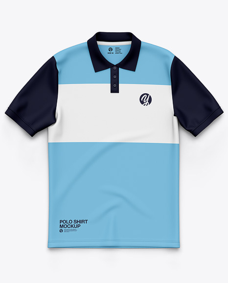 Download Free Classic Short Sleeve Polo Shirt Top View PSD Mockups.