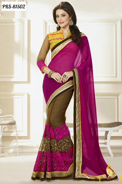 Dark Pink Color Art Silk Beautiful Party Waer Sarees Online Shopping with Cheap Price Cost