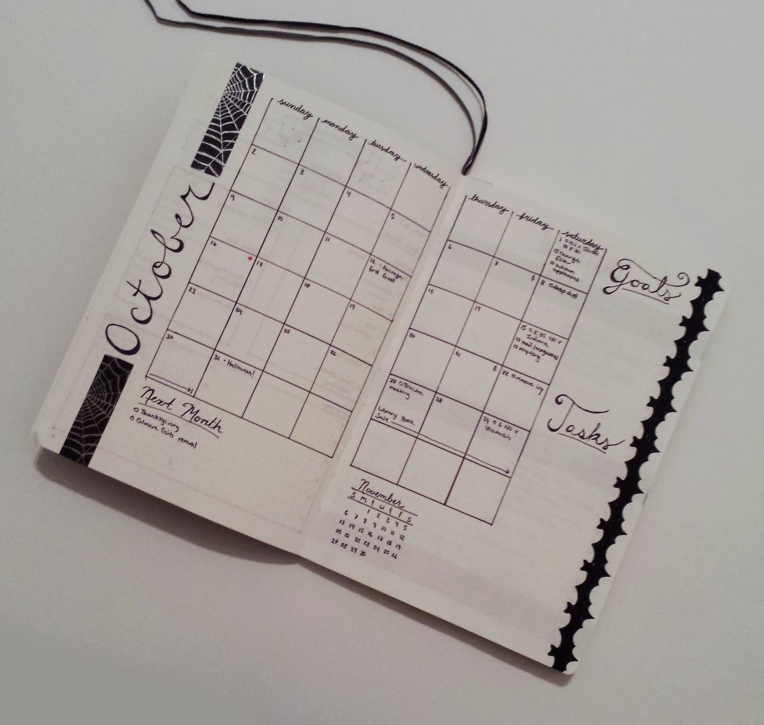 My Bullet Journal Monthly Layouts - October 2016 | Rebecca Collected