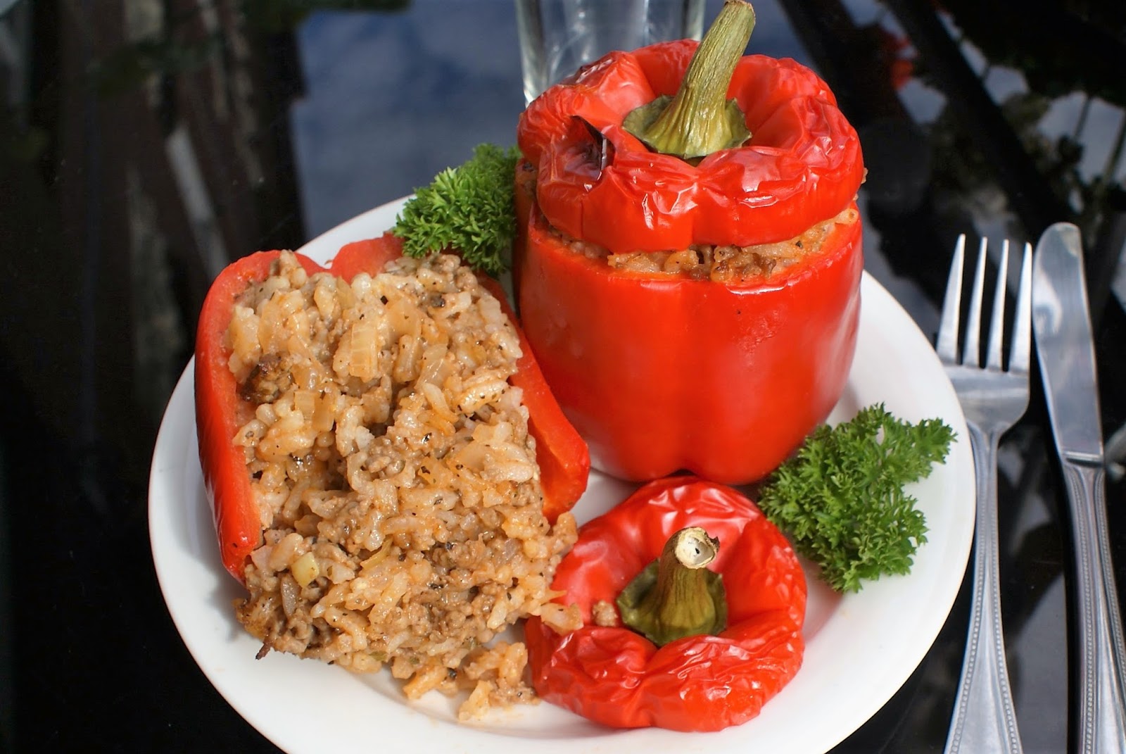 Anders mat Paprika fylld med ris och köttfärs