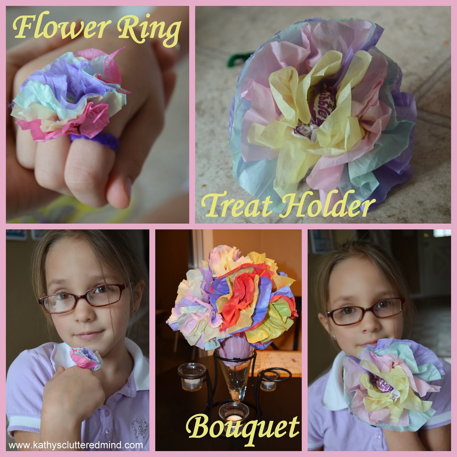 Easy Tissue Paper Flower Rings (Kids Craft)