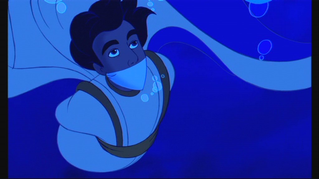 Afterwards, Aladdin is captured by Jafar and thrown into the ocean (also St...