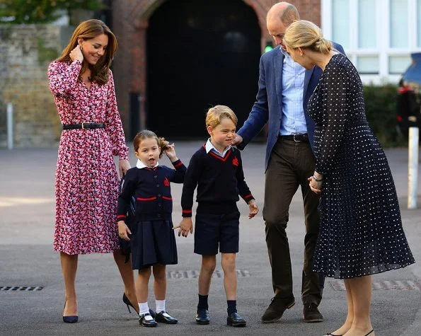 The Duchess first wore that dress for Prince Harry and Meghan Markle's wedding rehearsal last year