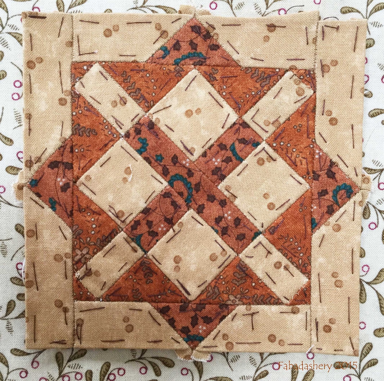 Fabadashery: Dear Jane Quilt - Block M8 Enchanted Square