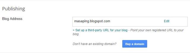 cara setting custom domain blogger