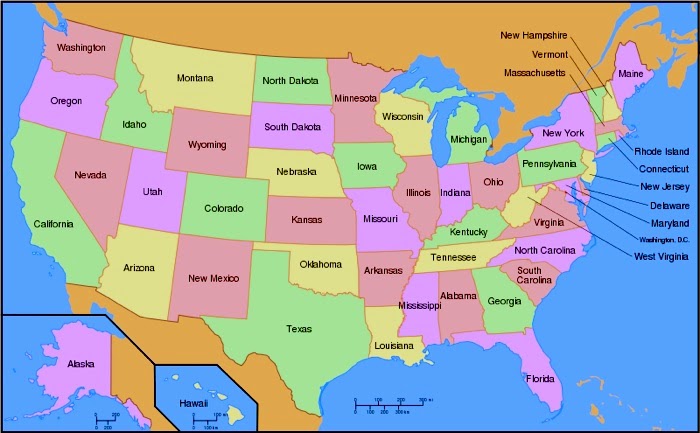 Map Of All 50 States Map Of The World Map Of All 50 States Map Of The World
