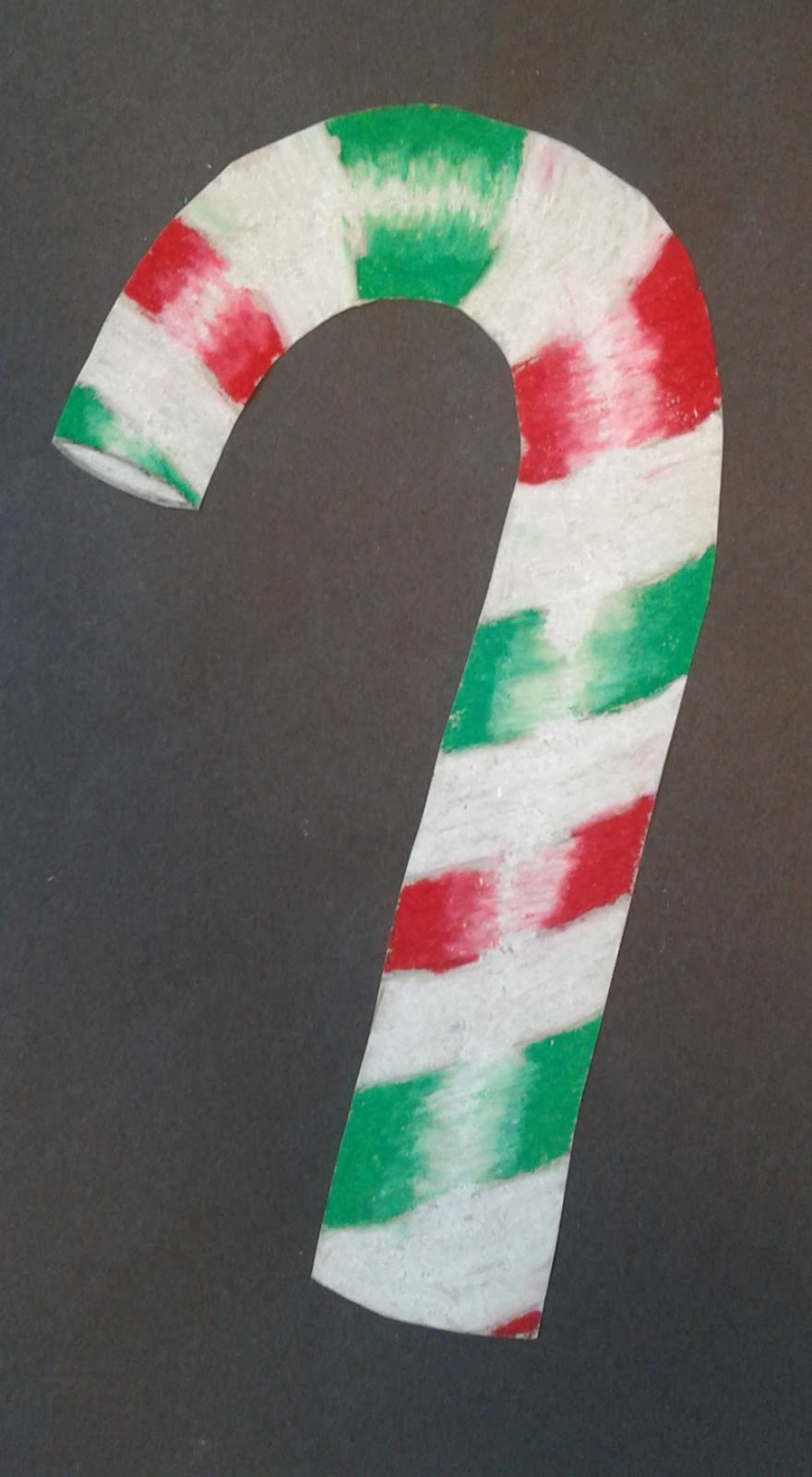 a faithful attempt Candy Canes in Oil Pastel