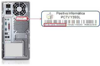 Localização do número de série de seu computador positivo