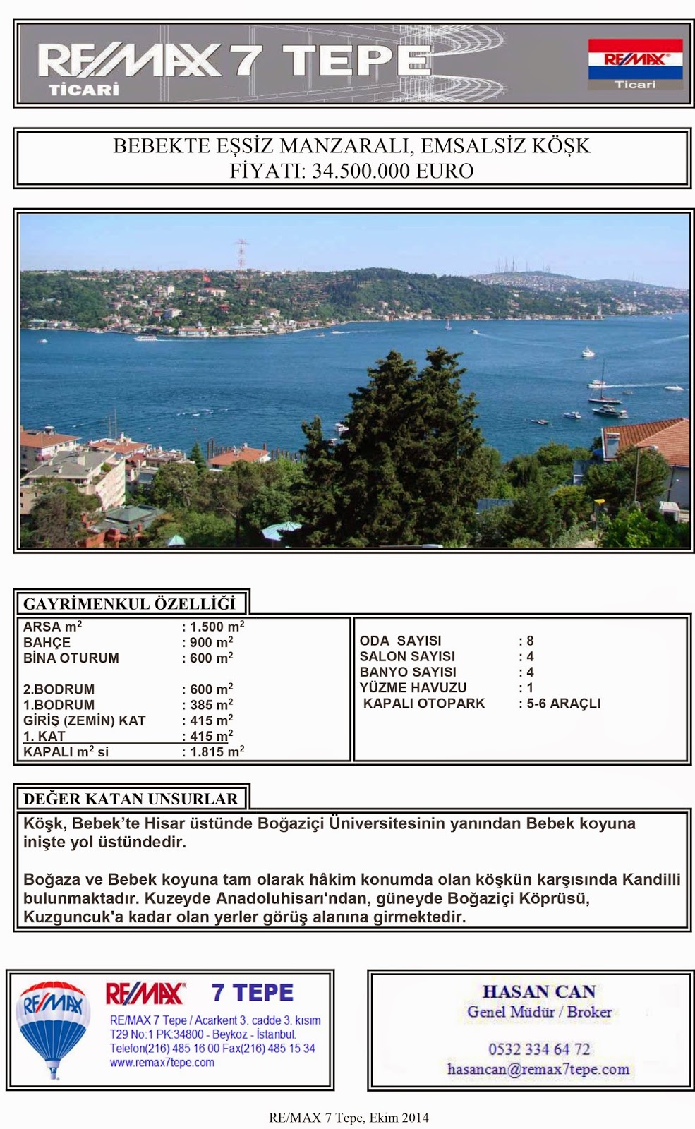 Remax 7Tepe Ticari Mülkler Bebek Köşk