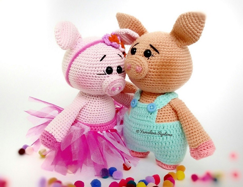 Свинки амигуруми крючком