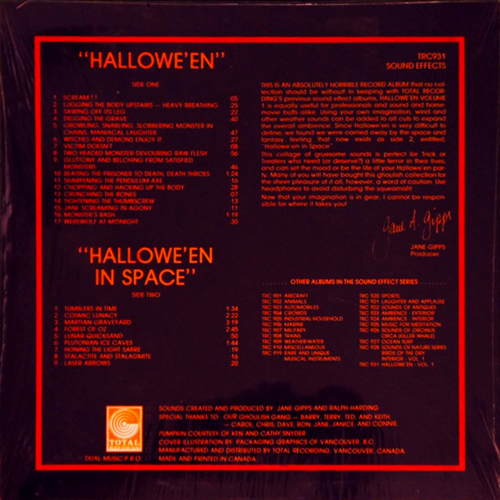 "Halloween Sound Effects" Soundtrack