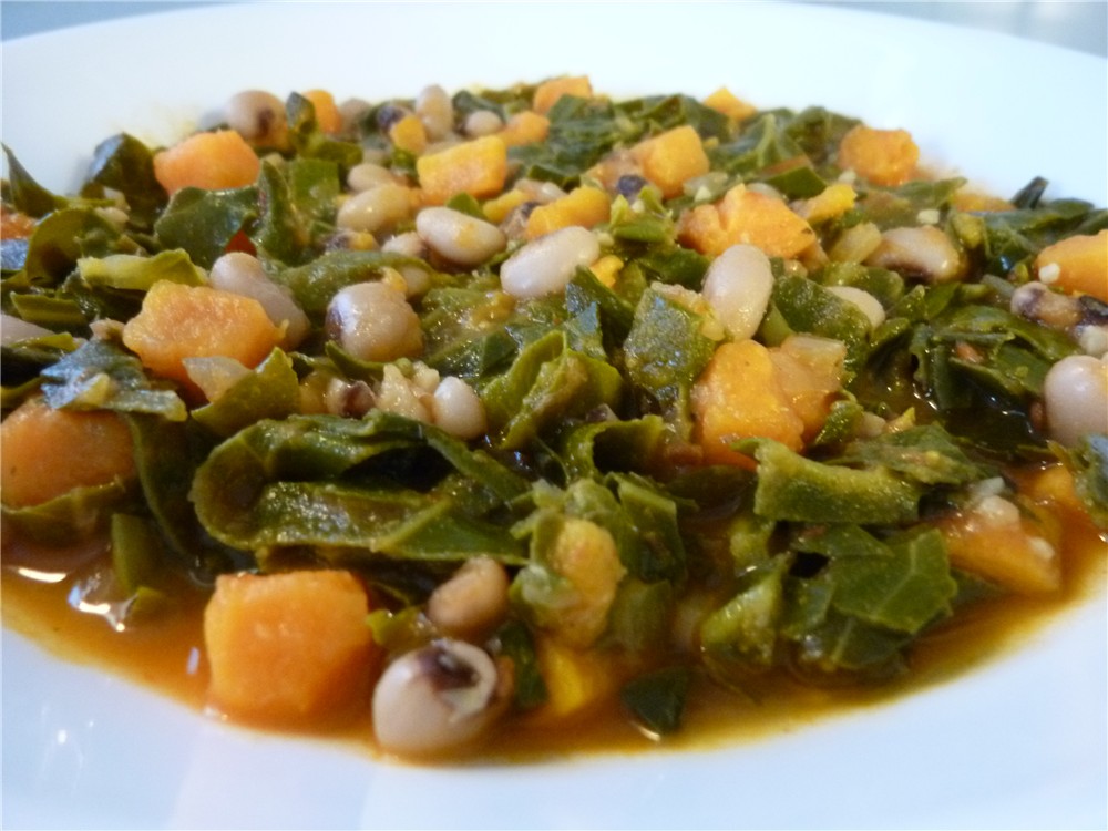 Just Veggin' Collard Green, Sweet Potato and BlackEyed Pea Soup