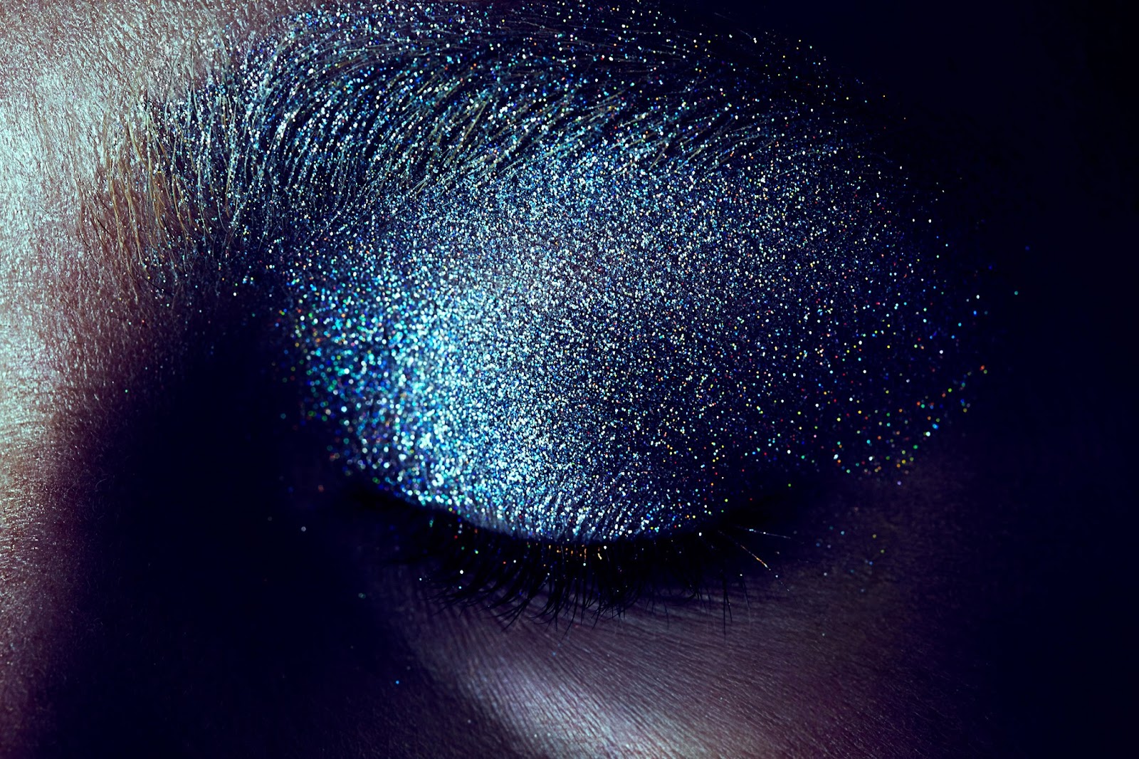 Kaleidoscope Prismatic Graphic Bold Rainbow Trippy Makeup with model