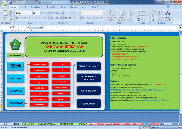 Contoh Catatan Wali Kelas Di Raport K13 Mts Deretan Contoh