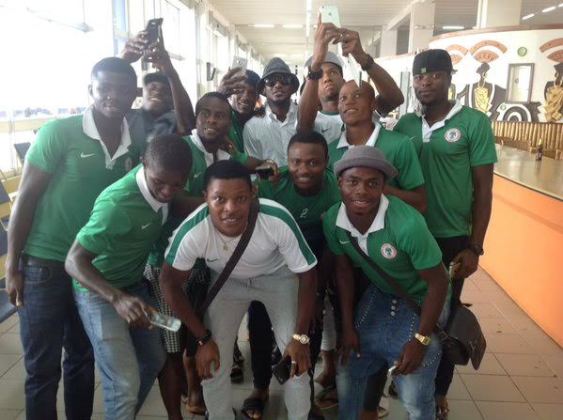 2face Idibia and U-23 players hangout in Gambia
