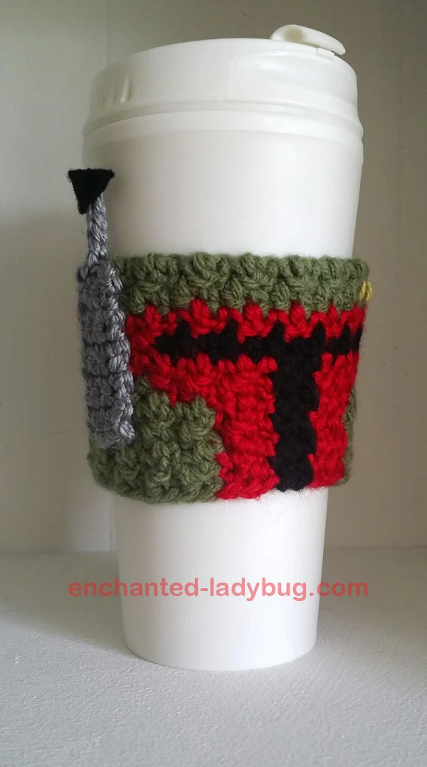 Star Wars Crochet Patterns - Boba Fett Coffee Cup Cozy
