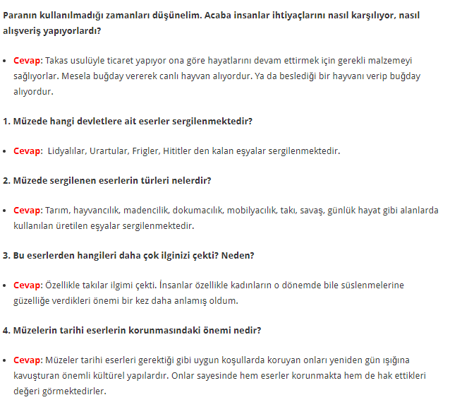 5.Sınıf MEB Yayınları Sosyal Bilgiler Ders Kitabı 43.Sayfa Cevapları (Kültür ve Miras Ünitesi) sosyal bilgiler