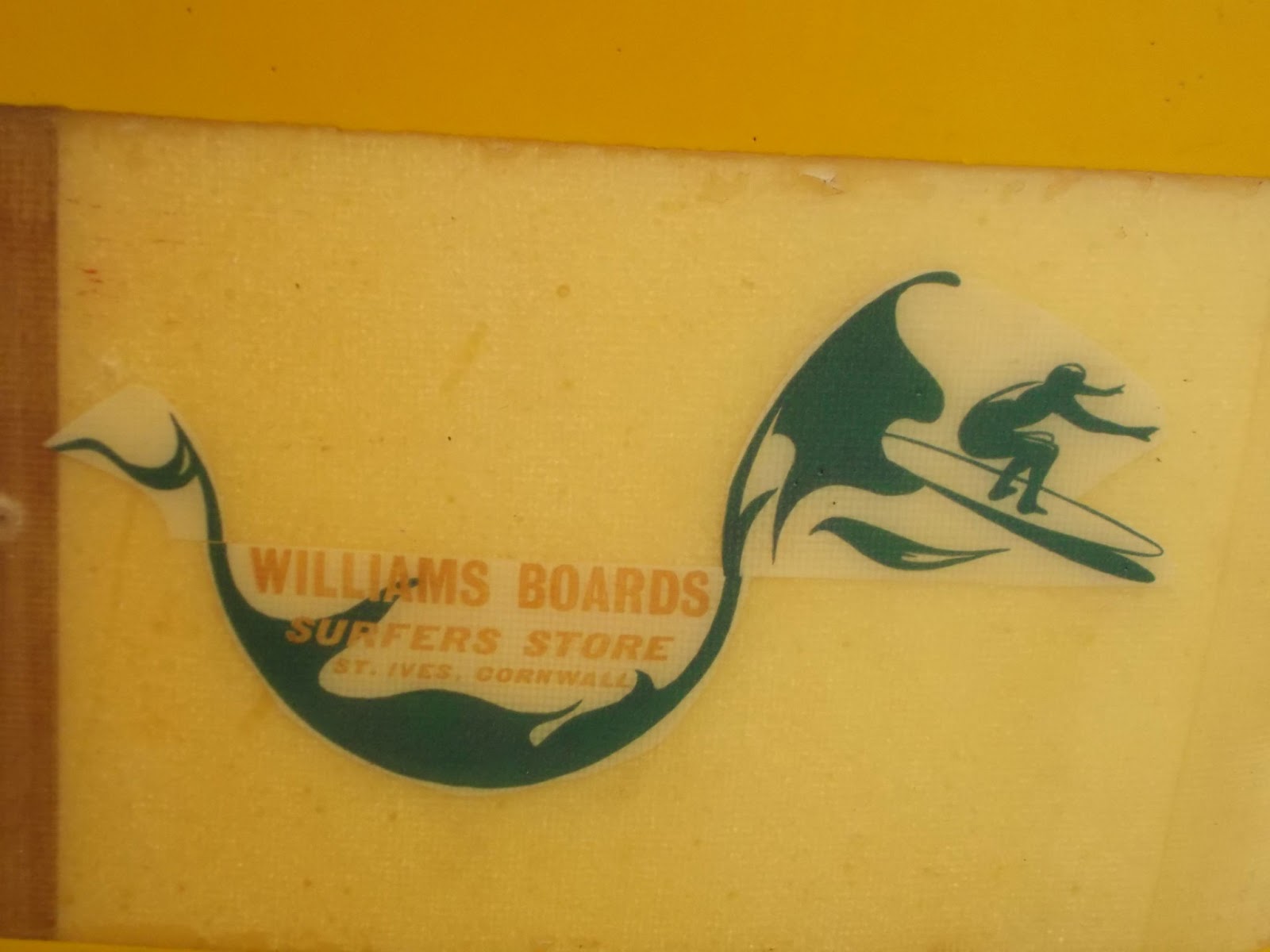 vintage surfboard collector UK Williams of St Ives longboard