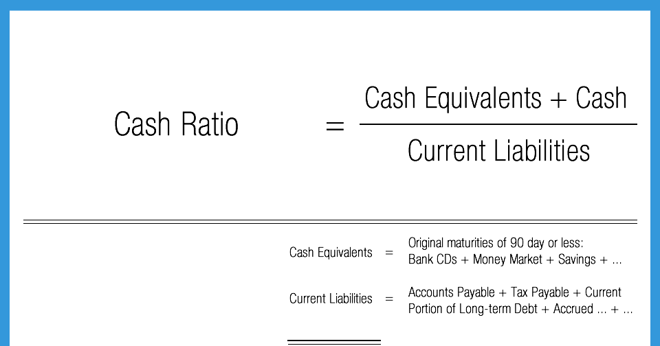 Increíble Cualquier ornamento cash ratio calculation formula