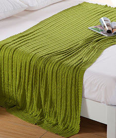 Bright green cozy blanket or throw