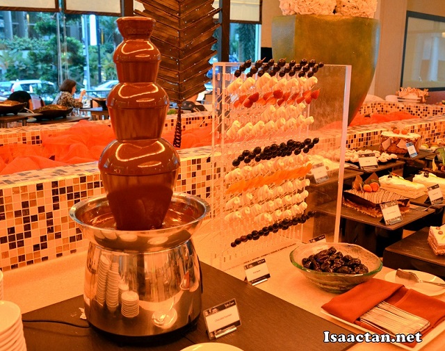 Chocolate "fondue" Fountain with condiments