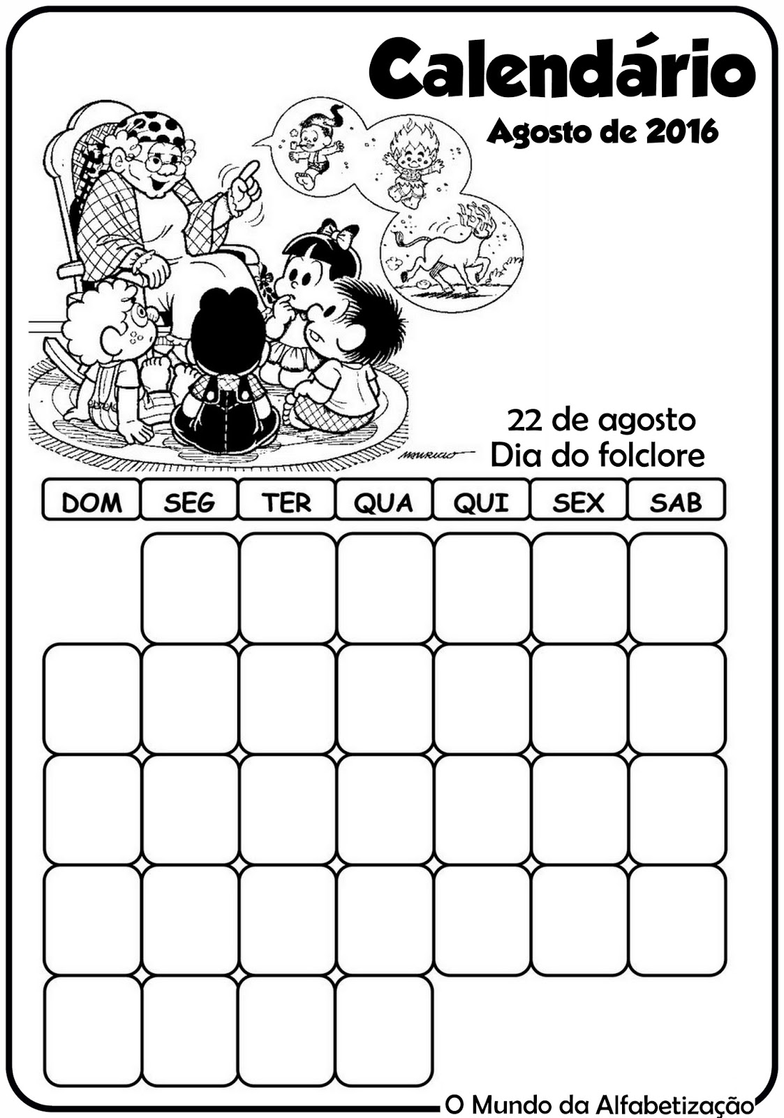 Calendario de agosto editable y descargable Calendario de agosto editable y descargable